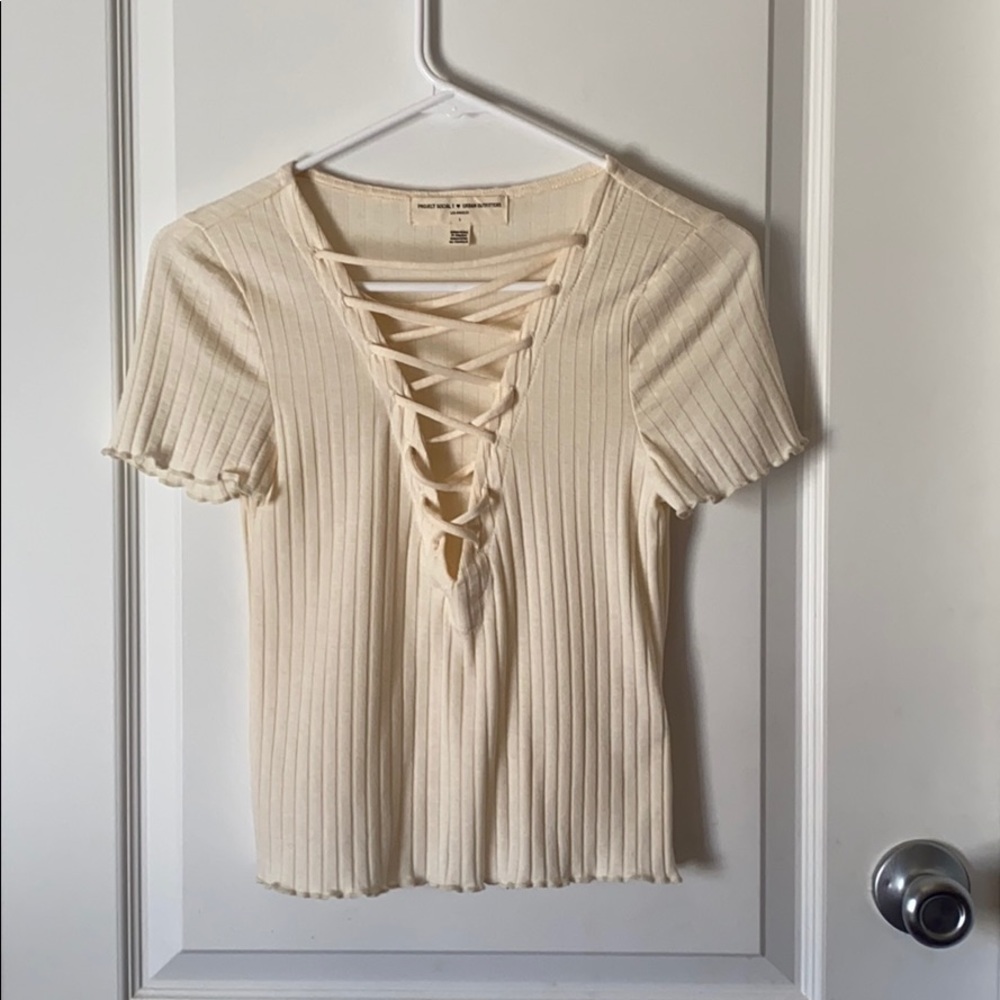 Project Social T Amelia Lace-up Tee